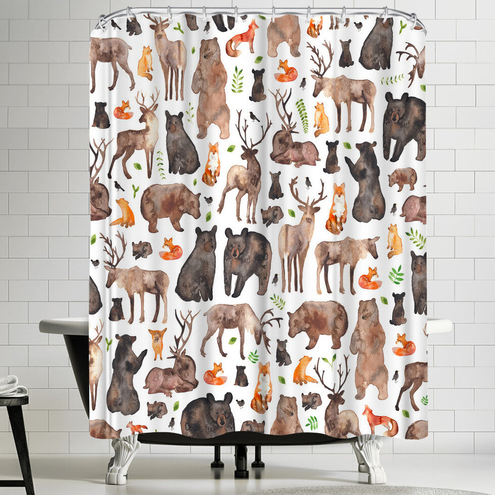 East Urban Home Woodland Animals Single Shower Curtain Wayfair