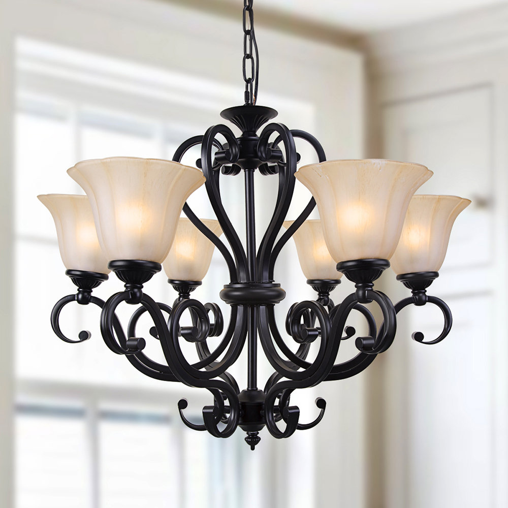 Lnchome 6 Light Shaded Classic Traditional Chandelier Reviews Wayfair