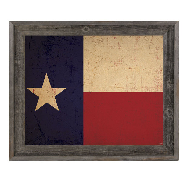 August Grove Texas Flag Vintage Picture Frame Graphic Art
