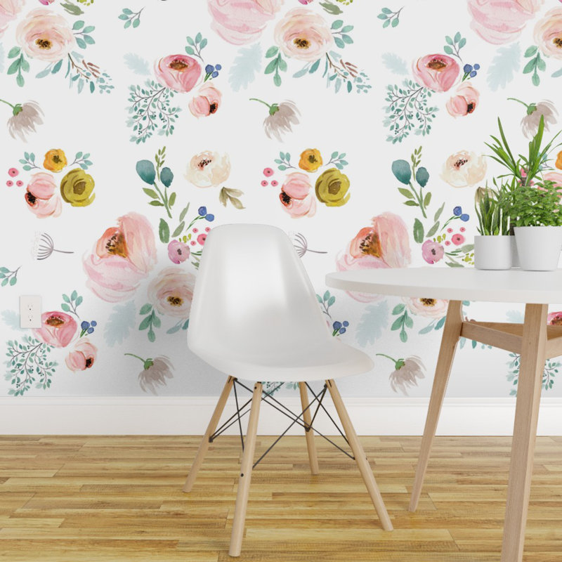 Bungalow Rose Floral Wallpaper 18 April In Love Less Space Less