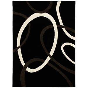 Circle Black Area Rug