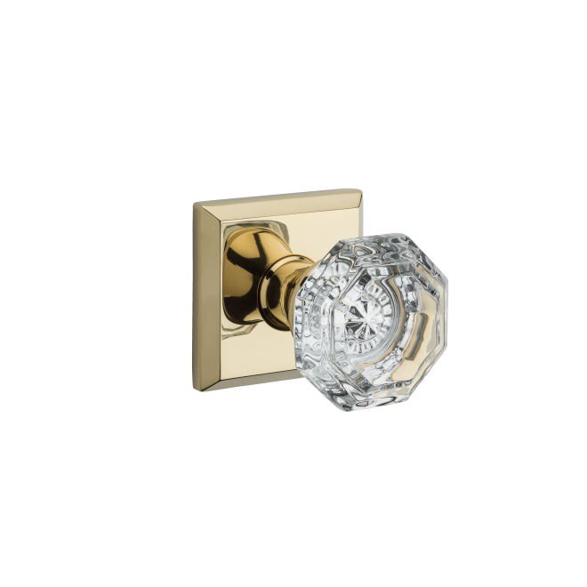 Baldwin Crystal Passage Door Knob with Traditional Square Rose