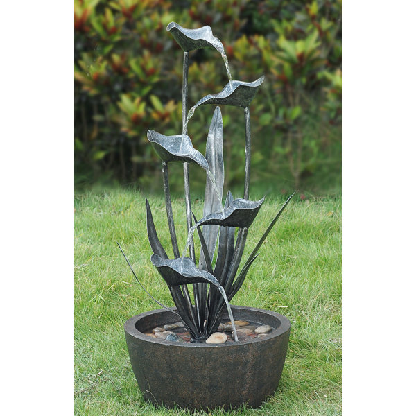 Details about   Luxen Home Resin Rustic Cascading Pots Outdoor Fountain 