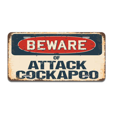 Beware Of Attack Pug Rustic Sign SignMission Classic Rust Wall Plaque Decoration 