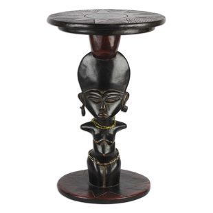 Go to store & view more images Nord Feminine Figure Cedar Wood End Table by Bloomsbury Market