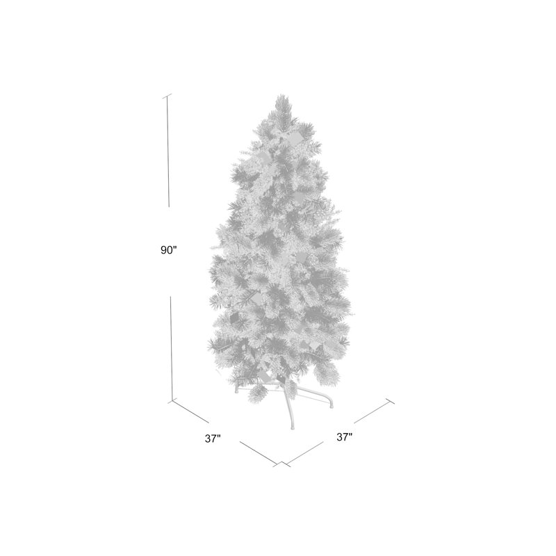 The Holiday Aisle Wintry Pine 7 5 White Green Pine Christmas Tree With 400 Clear White Lights Reviews Wayfair