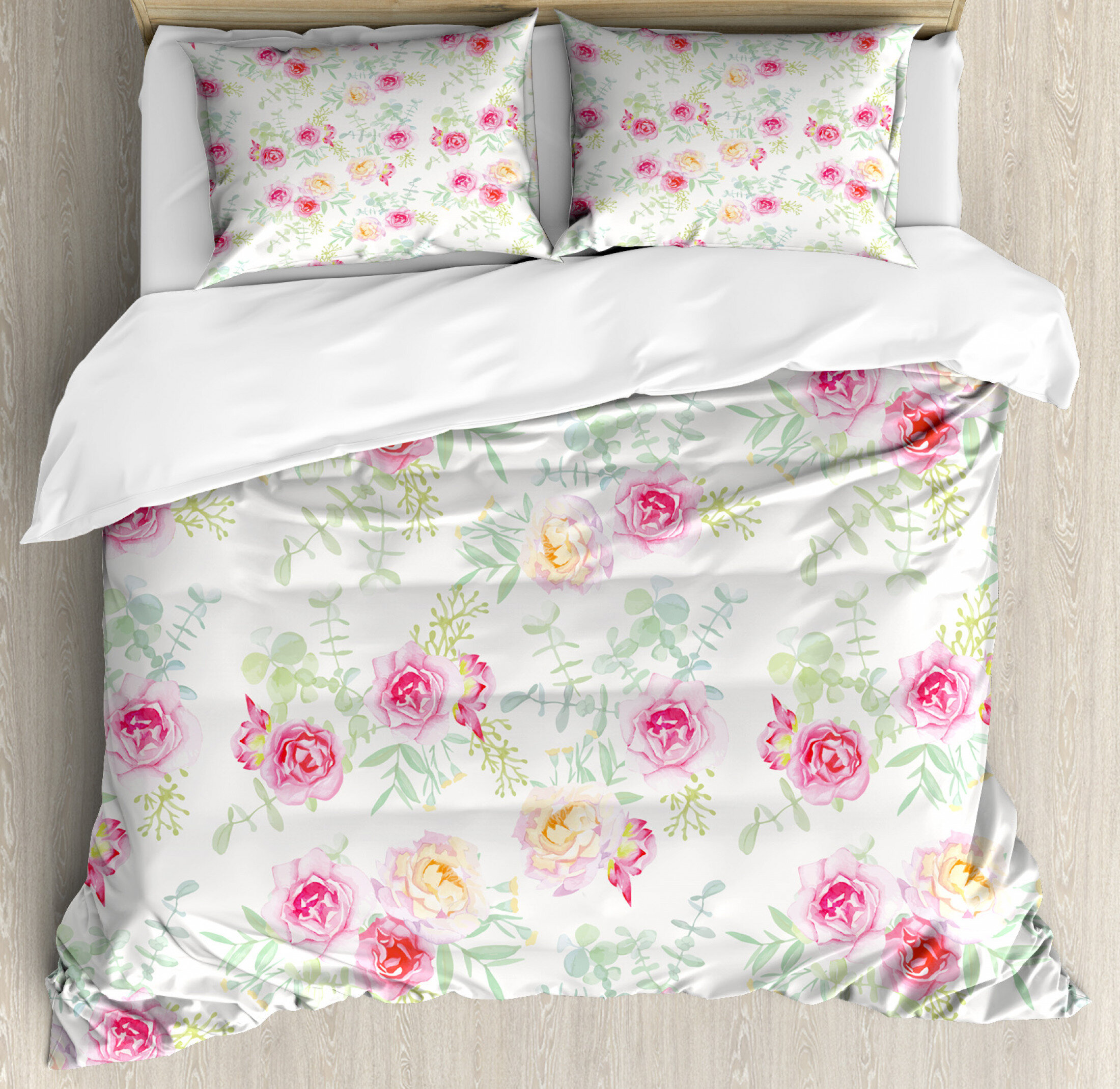 East Urban Home Ambesonne Watercolor Flower Duvet Cover Set Soft