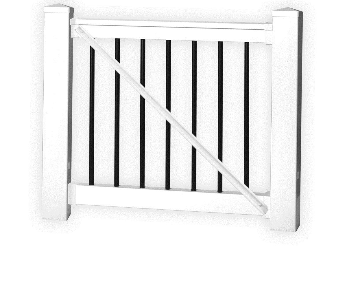 Vinylfencewholer 3 5 Ft H X W Beaumont Railing Gate H X 5 Ft W Beaumont Railing Gate