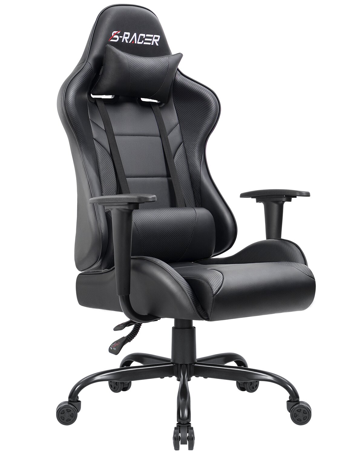 Computer Gaming Chair High-back Chair Executive Swivel Racing Chair Black/White 