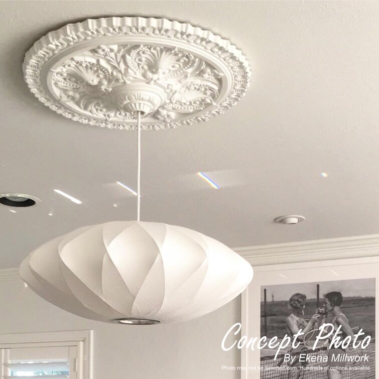 28 3/8OD x 3 3/4ID x 1 5/8P Fits Canopies up to 6 1/2 Hand-Painted Hickory Ekena Millwork CM28BEHIS Benson Classic Ceiling Medallion