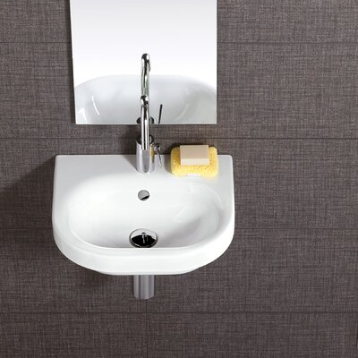 Pro Vitreous China 18 Wall Mount Bathroom Sink With Overflow