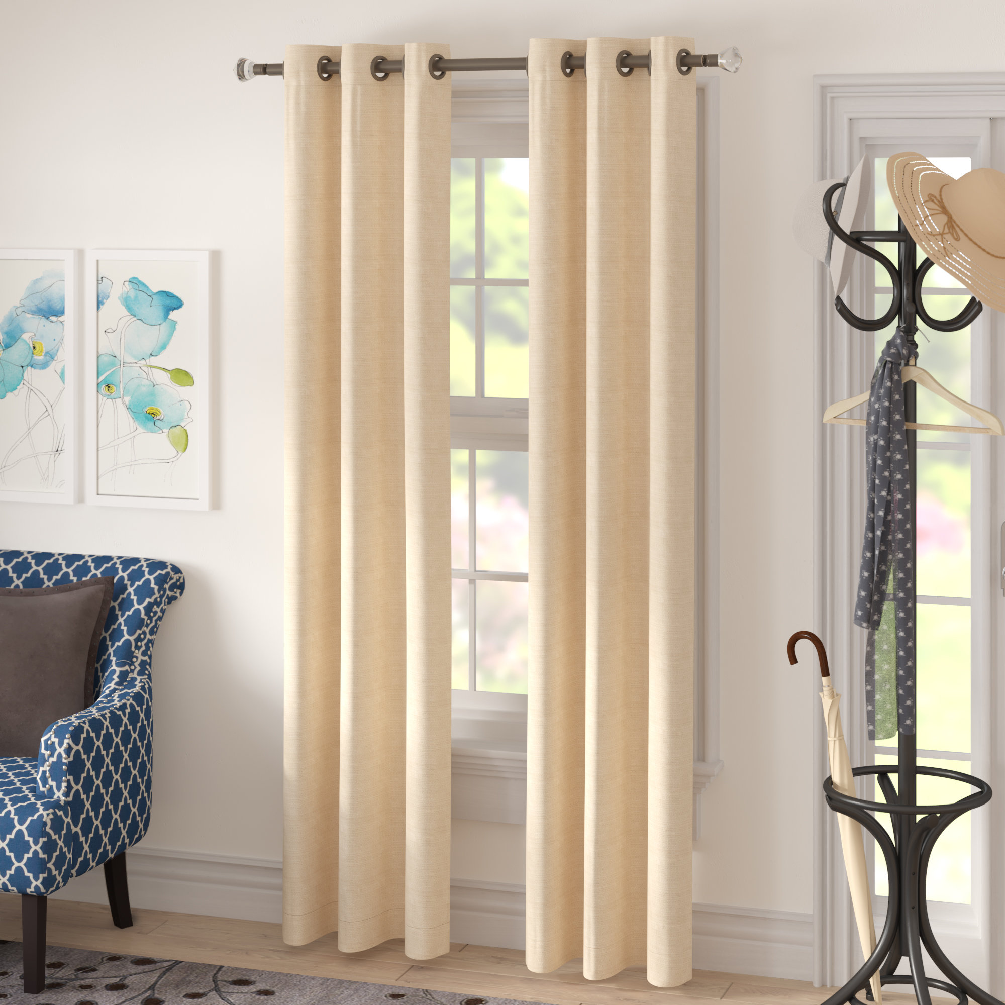 Sun Zero Cooper Textured Solid Room Darkening Thermal Grommet