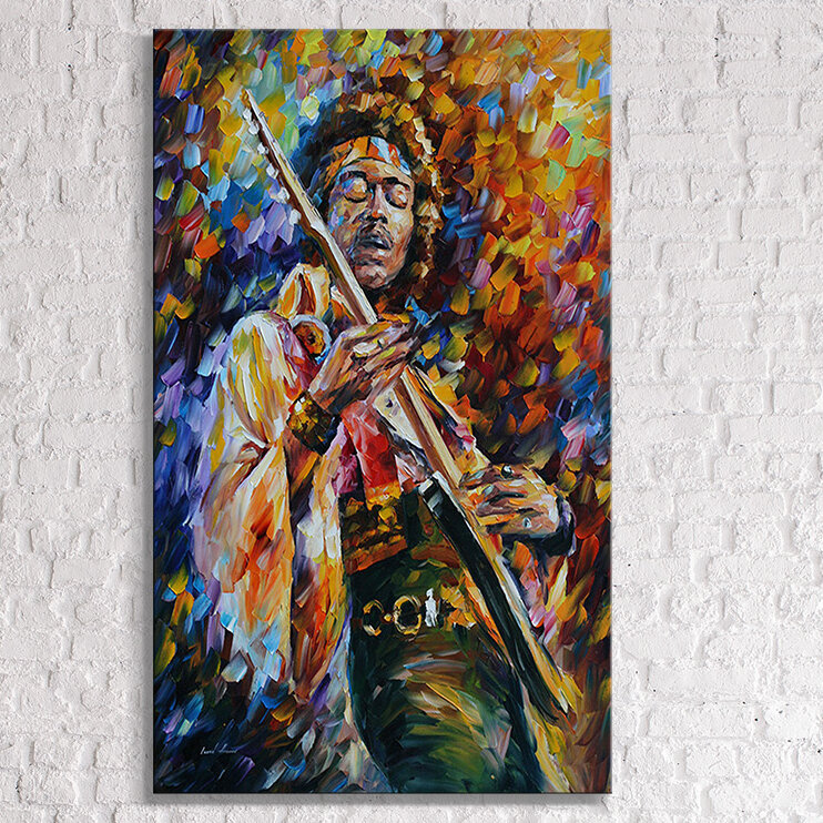 Winston Porter Jimi Hendrix by Leonid Afremov - Wrapped Canvas Print ...