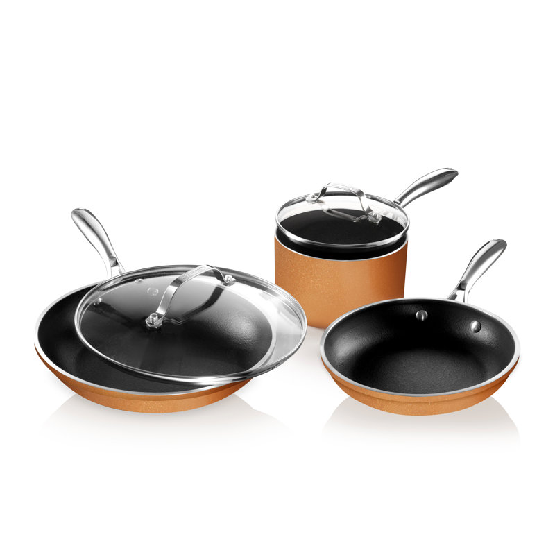 Gotham Steel 5 Pieces Aluminum Non Stick Cookware Set Reviews Wayfair