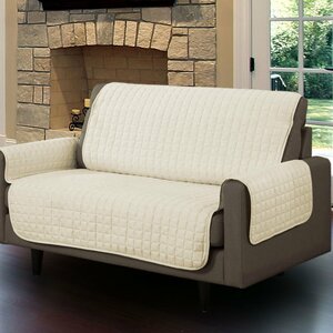 Microsuede Box Cushion Loveseat Slipcover