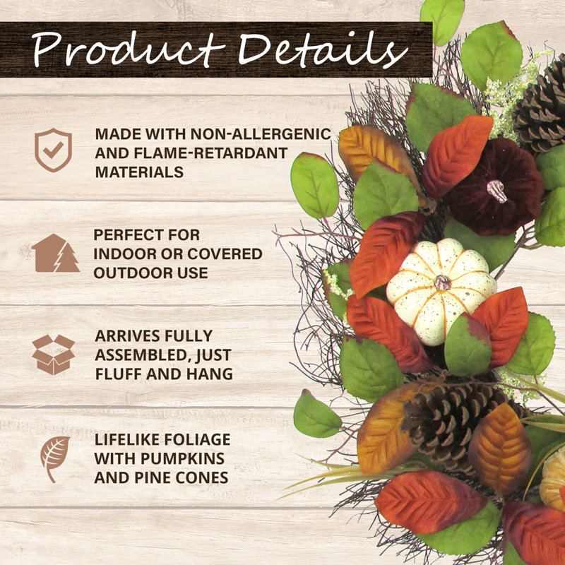 Primrue Door Hanging Harvest 24 Polyvinyl Chloride Wreath Wayfair