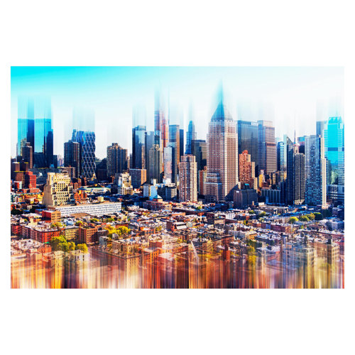 Manhattan Skyline Urban Stretch 3.2m x 480cm Textured Matt Peel & Stick Wall Mural East Urban Home