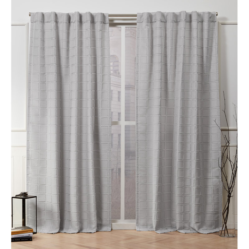 Nicole Miller New York Helix Geometric Semi Sheer Tab Top Curtain Nicole Miller New York Helix Geometric
