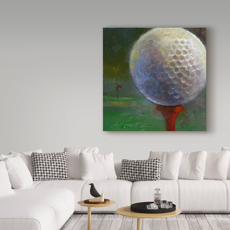 Trademark Art Golf Ball Centered Acrylic Painting Print On Wrapped Canvas Reviews Wayfair