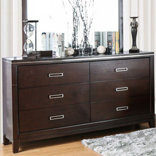 Go to store & view more images Orren Ellis Brinegar 6 Drawer Double Dresser with Mirror