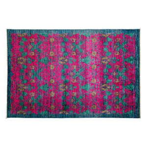 One-of-a-Kind Arts and Crafts Hand-Knotted Pink Area Rug