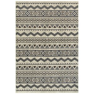 Fletcher Tribal Lines Gray Area Rug