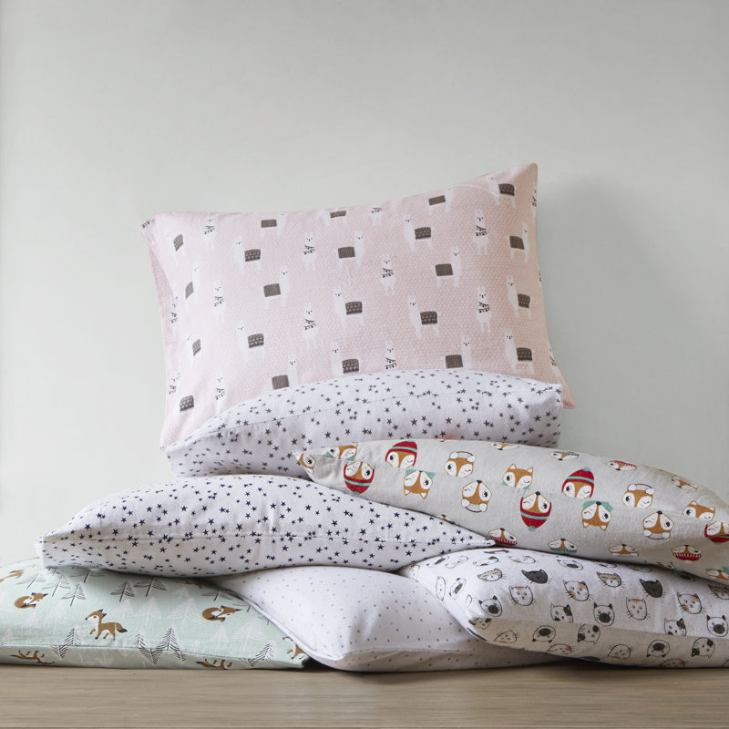 Mack Milo Acer Cozy Soft Cat Print Flannel 100 Cotton Sheet Set
