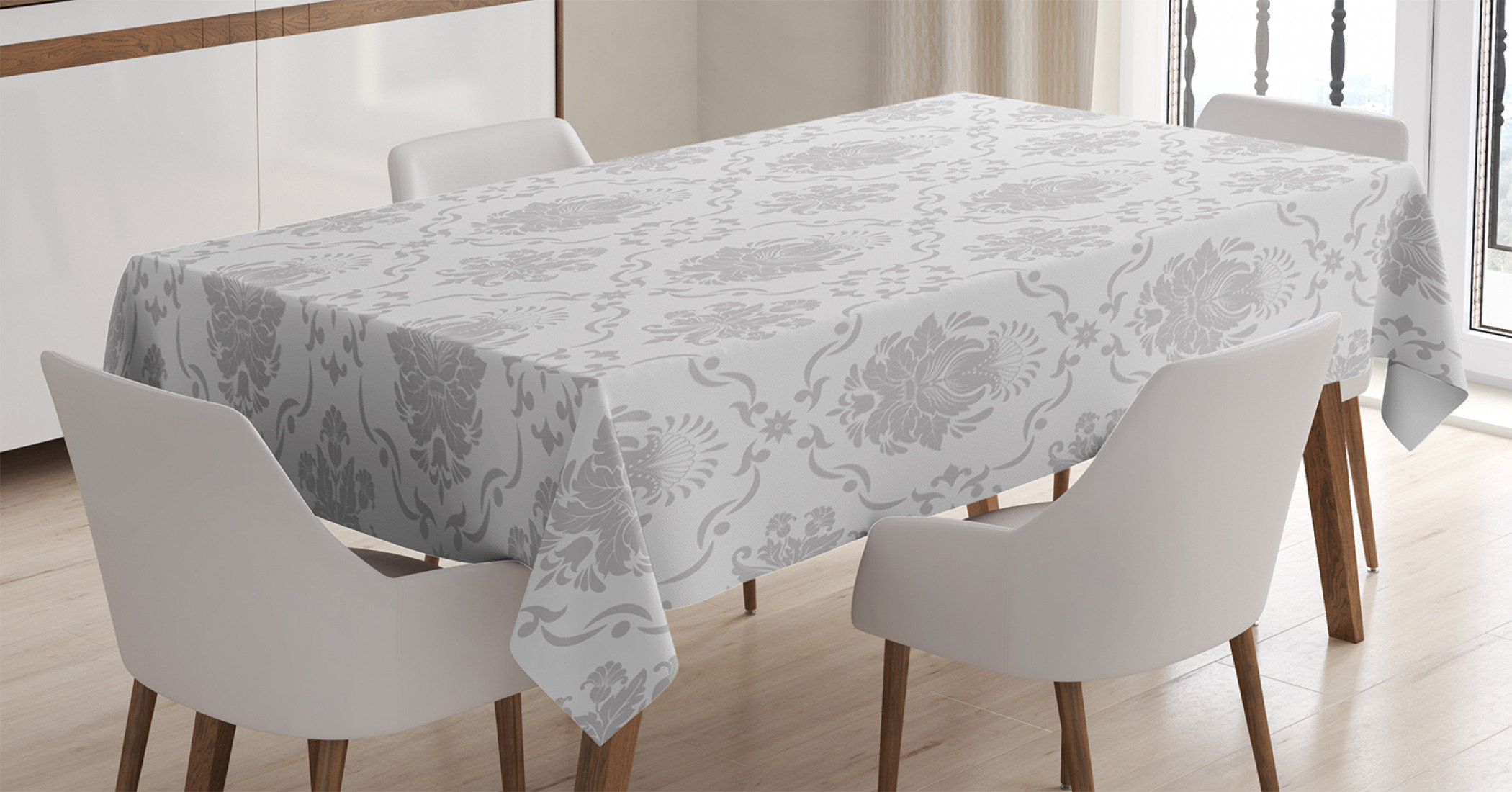 East Urban Home Ambesonne Grey Tablecloth Classic Victorian Floral Patterns Tulips Nostalgic Romantic Modern In Vintage Style Bohemian Rectangular Table Cover For Dining Room Kitchen Decor 52 X 70 Grey Wayfair
