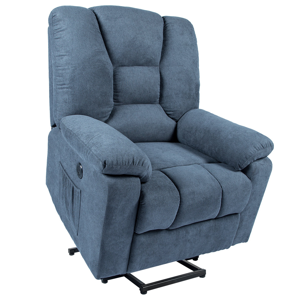 blue microfiber chair
