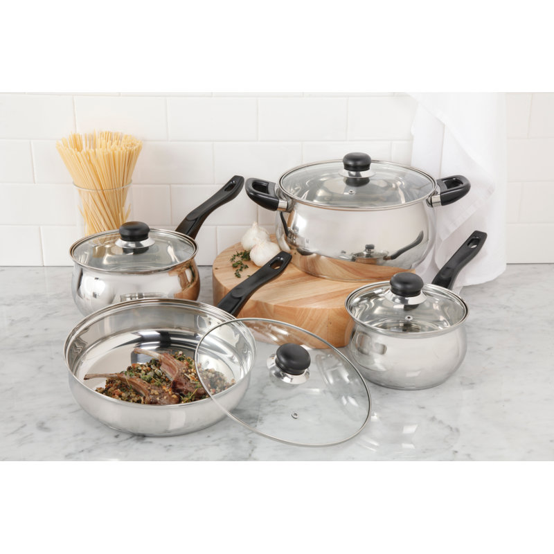 Gibson Rametto 8 Piece Stainless Steel Cookware Set Reviews Wayfair