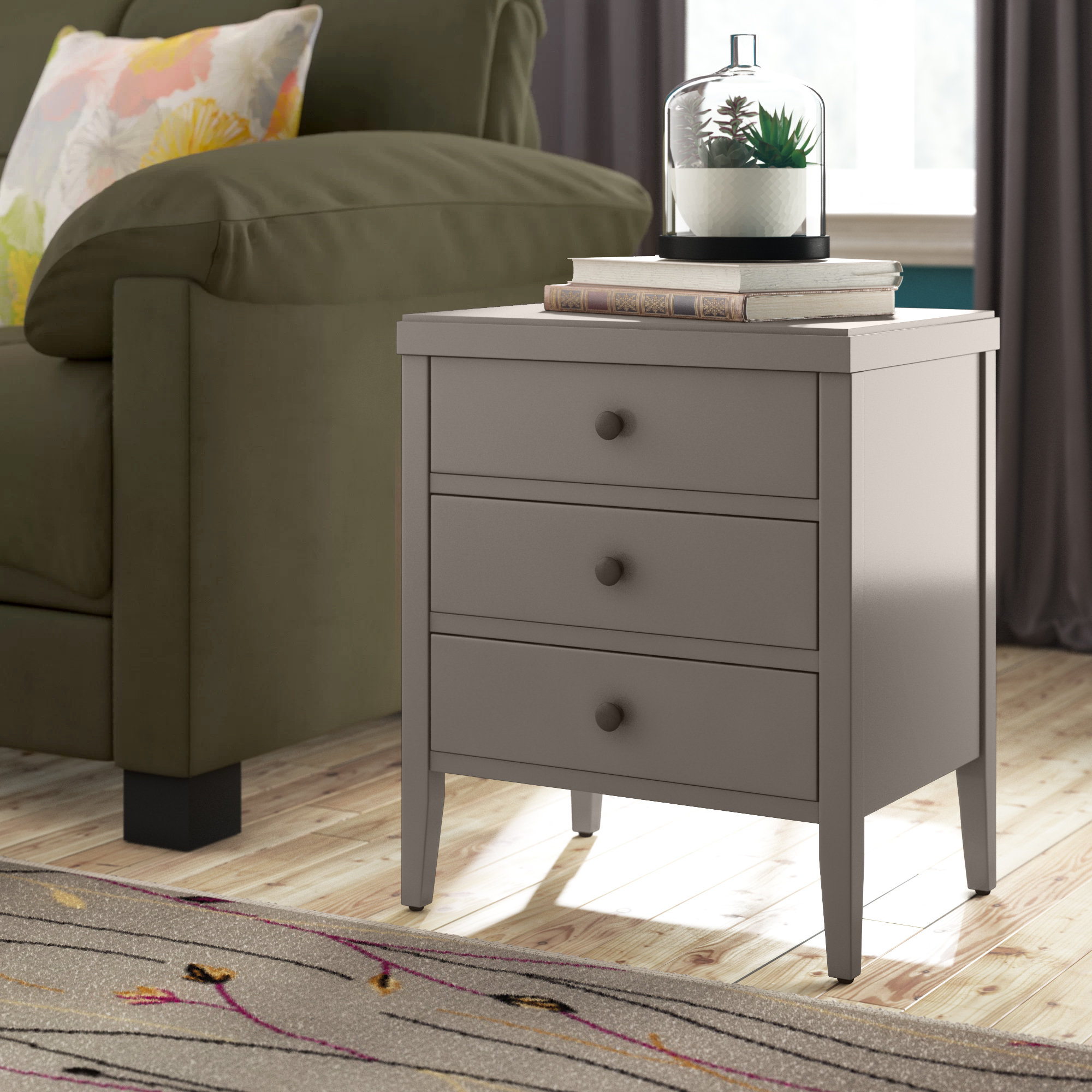Andover Mills Rummond Solid Wood 3 Drawer Nightstand Reviews