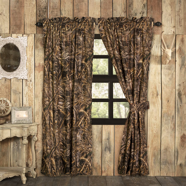Camouflage Realtree Window Curtains Set of 2 Camo Curtain Valance Drapes Woods 