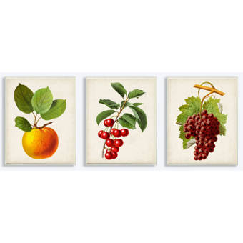 Gracie Oaks Vintage Fruits Food Kitchen Dining Room Painting