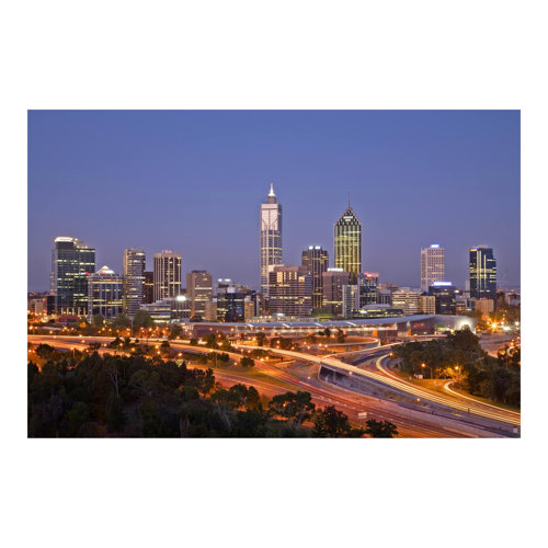Perth Skyline 2.9m x 4.32m Textured Matt Peel & Stick Wall Mural East Urban Home