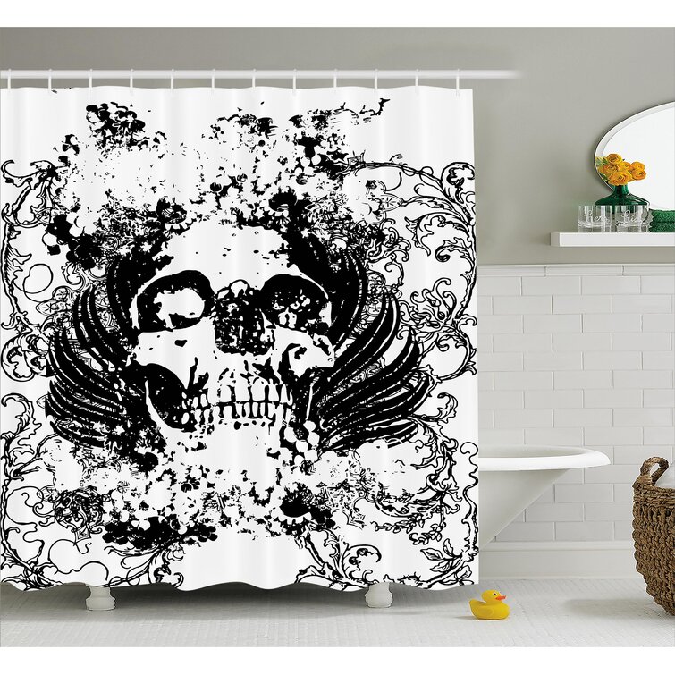 Various Shower Curtain Skull Print Home Hotel Bathroom Curtain Liner 