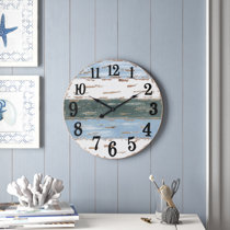 Wall Clock Gift Time for Coffee Silent Non-Ticking Ply Wood Black White 111 