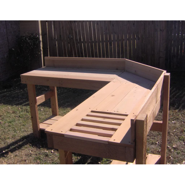 Threeman Products Corner Cedar Potting Bench Wayfair Ca