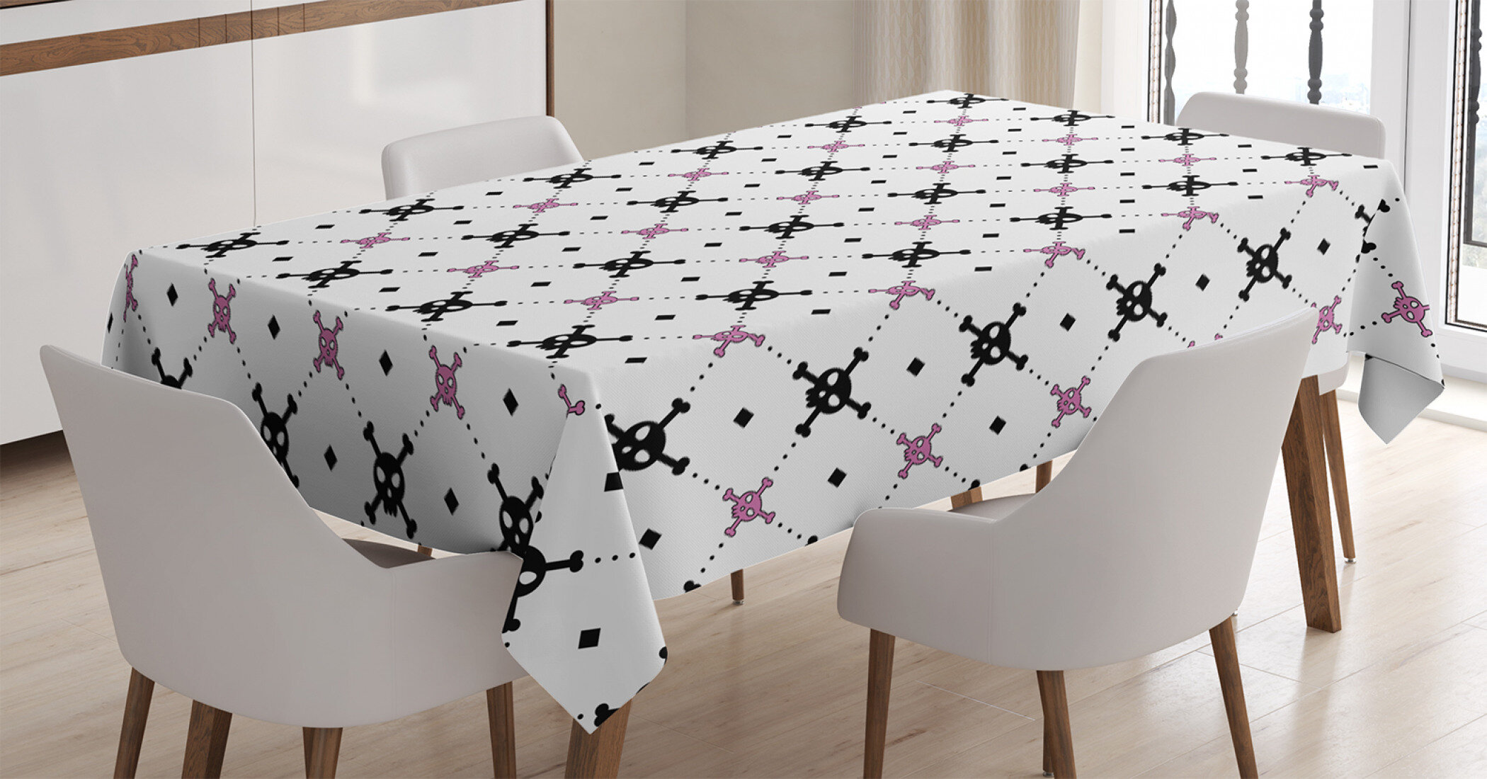 Ambesonne Checkered Tablecloth Table Cover for Dining Room Kitchen