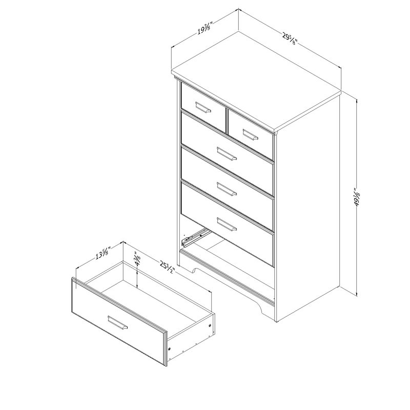 South Shore Versa 5 Drawer Chest Reviews Wayfair