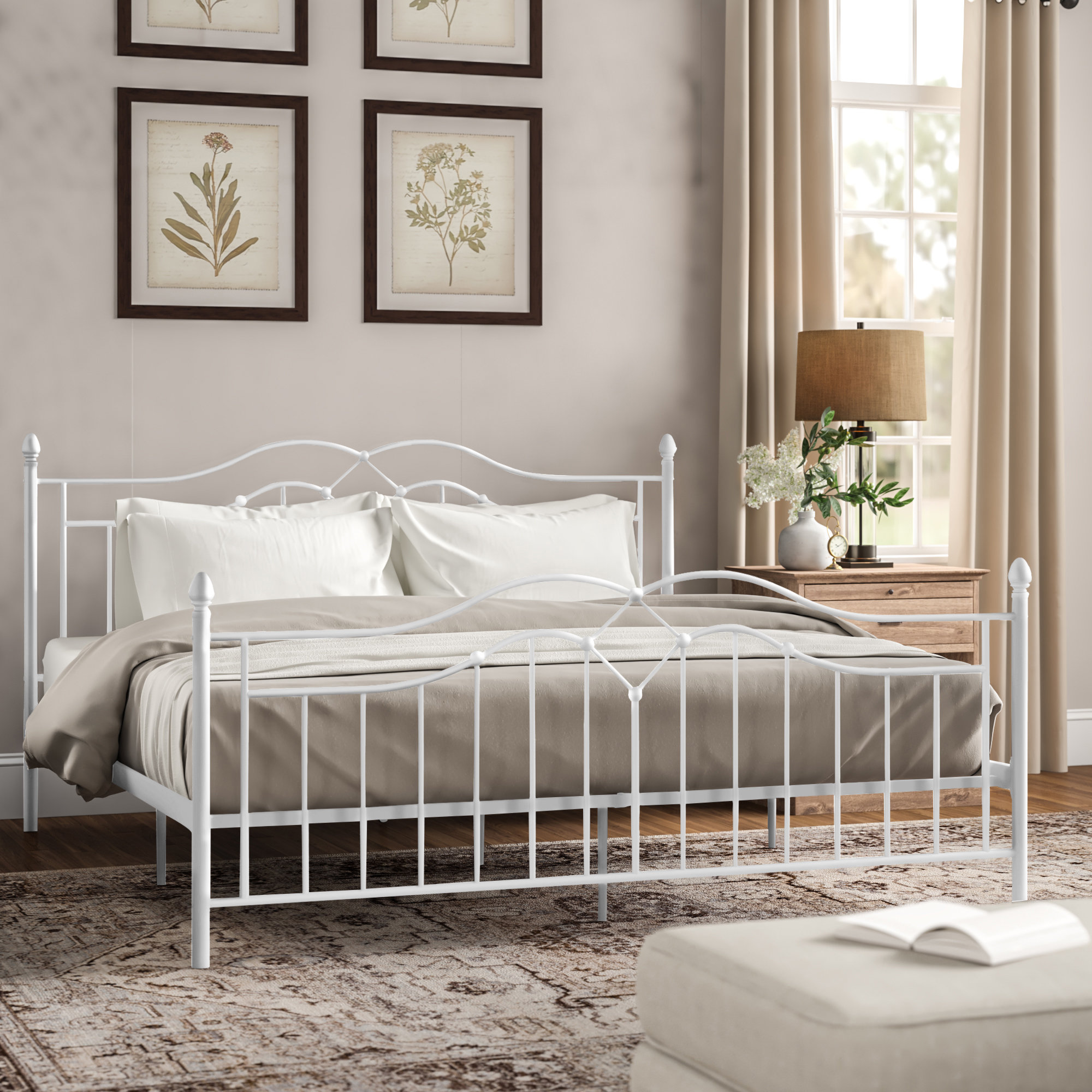 platform bed off white