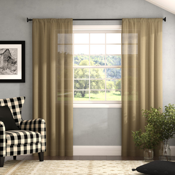 Gracie Oaks Lindenwold Solid Burlap Curtain Panels Reviews Wayfair