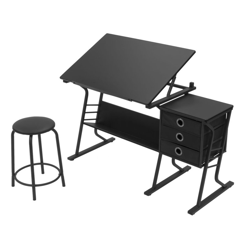 Offex Eclipse 2 Piece Drafting Table Set & Reviews | Wayfair Offex Eclipse 2 Piece Drafting Table Set & Reviews | Wayfair
