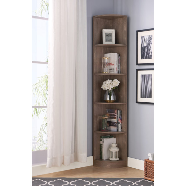 Latitude Run Epple Modern Creative Simple Stylish 11 W X 11 D X 70 H Office Home Utility Wooden Corner Bookcase Storage Display Shelves Hazelnut Colour Finish Wayfair Ca