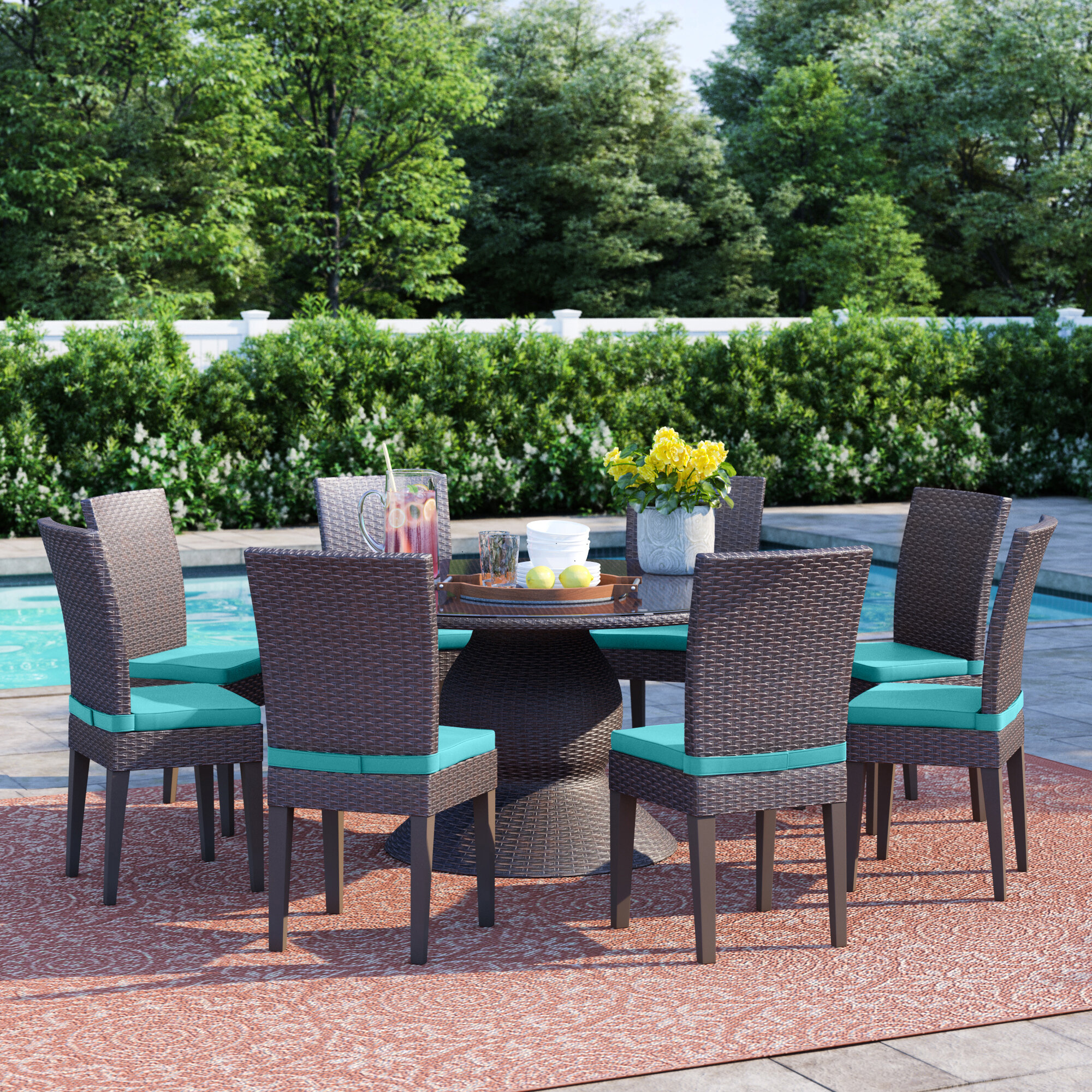 9 piece round patio dining set