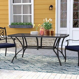Dining Table Tempered Glass Top Table w/ Metal Leg Garden Patio Bistro Outdoor 