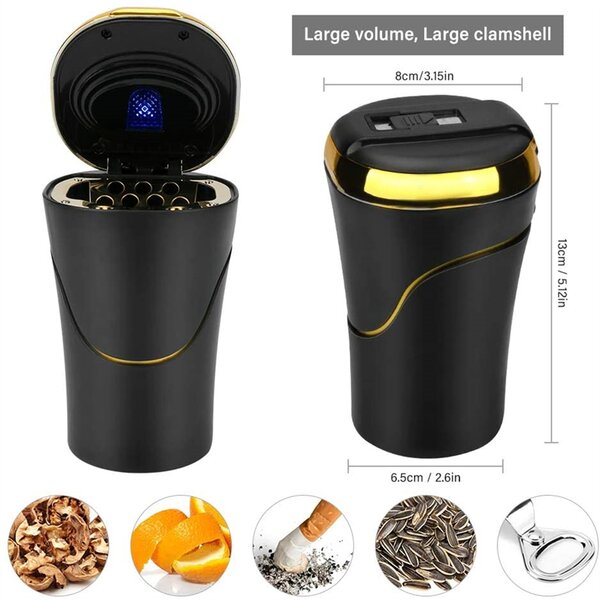 Home Use car ashtray with lid smell proof,smokeless ashtray Windproof for Outdoor Travel Mini Car Trash Can Ashtray with lid Detachable Coffee Cup Design Plastic Smokeless Ashtray for Car,Portable Ashtray for Car 