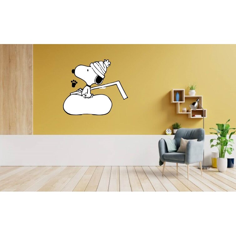 Snoopy Sleep Night Cartoon Kids Vinyl Art Stickers For Home Room Walls Decals 