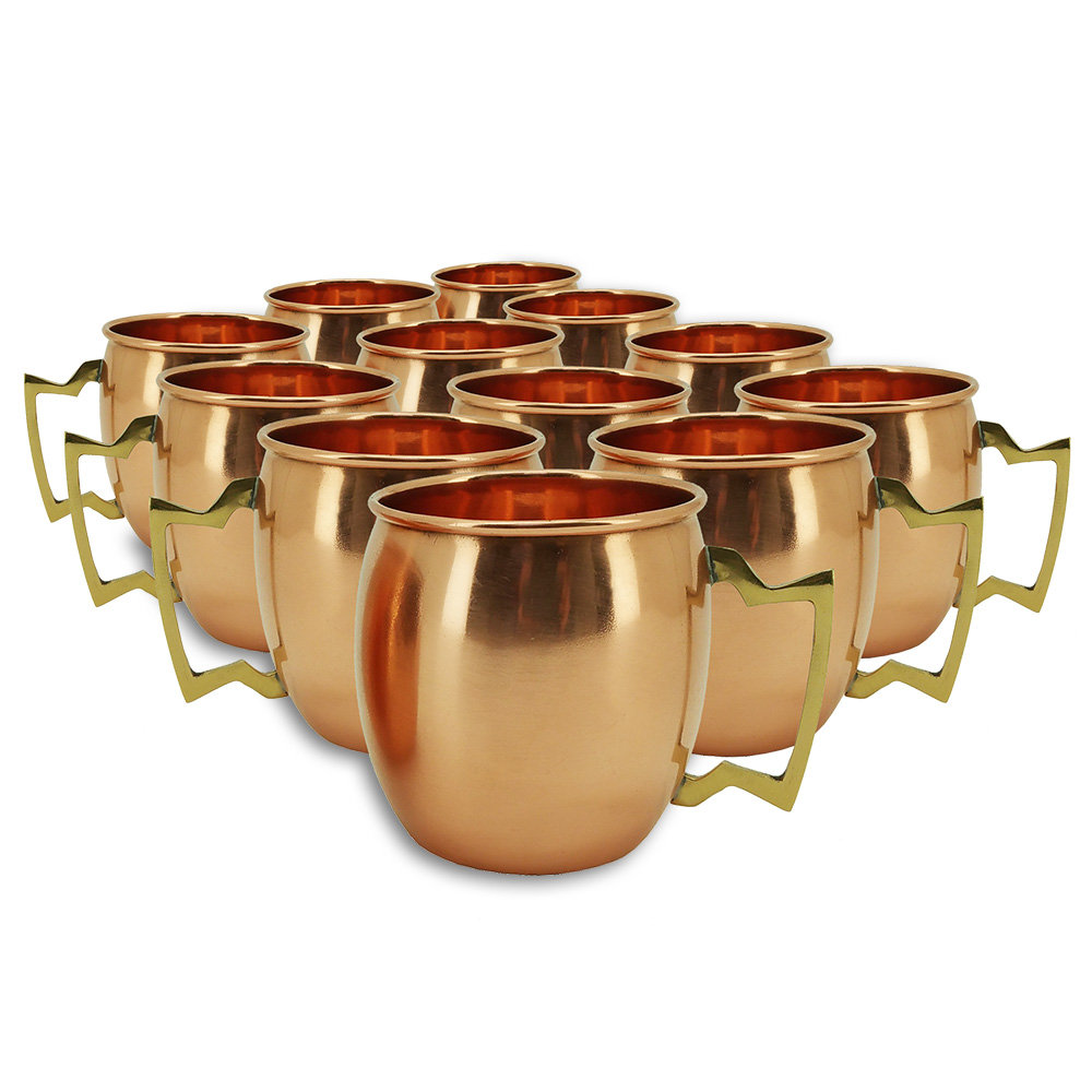 Set of 2 Copper Modern Home Authentic 100/% Solid Moscow Mule Straws