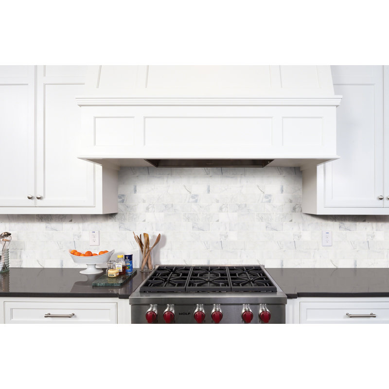 Calacatta Cressa Honed 3 X 6 Marble Subway Tile In White Reviews Calacatta Cressa Honed 3 X 6 Marble Subway Tile In White