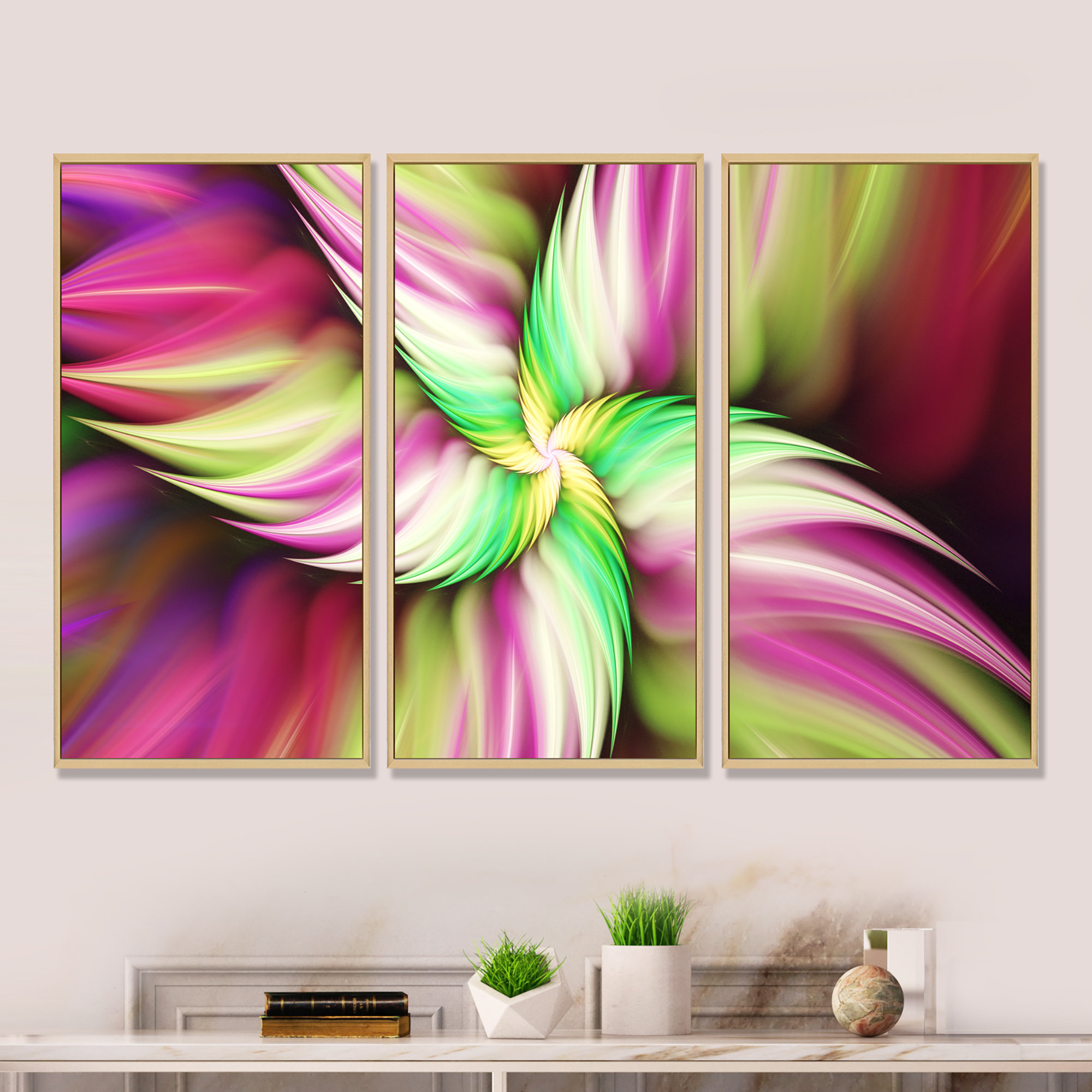 Wrought Studio 3 Piece Floater Frame Print Set on Canvas Wayfair